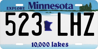 MN license plate 523LHZ