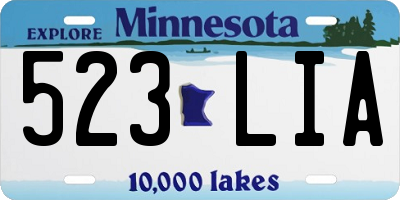 MN license plate 523LIA