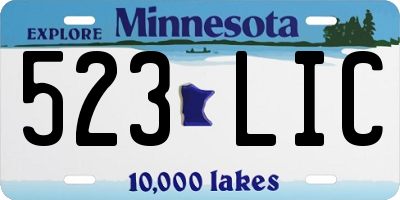 MN license plate 523LIC