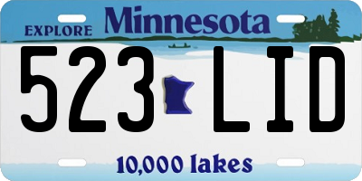 MN license plate 523LID