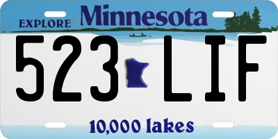 MN license plate 523LIF
