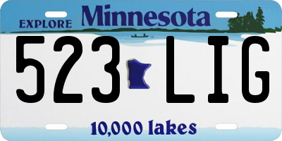 MN license plate 523LIG