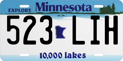 MN license plate 523LIH