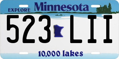 MN license plate 523LII