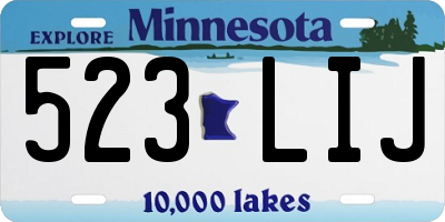 MN license plate 523LIJ