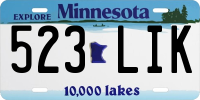 MN license plate 523LIK