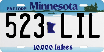 MN license plate 523LIL