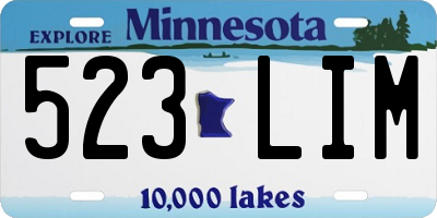 MN license plate 523LIM