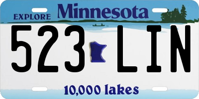 MN license plate 523LIN
