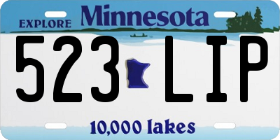 MN license plate 523LIP