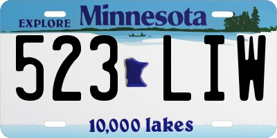 MN license plate 523LIW