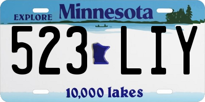 MN license plate 523LIY