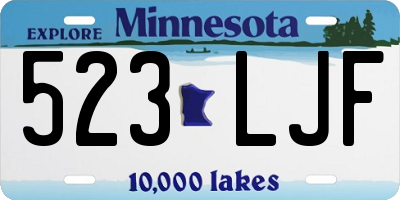 MN license plate 523LJF