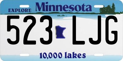MN license plate 523LJG