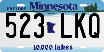 MN license plate 523LKQ