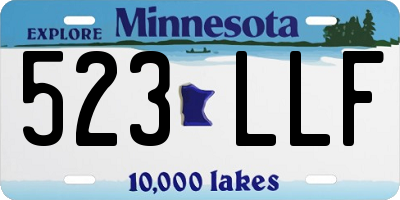 MN license plate 523LLF