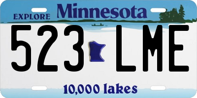 MN license plate 523LME