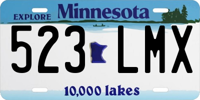 MN license plate 523LMX