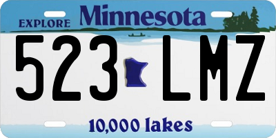 MN license plate 523LMZ