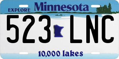 MN license plate 523LNC