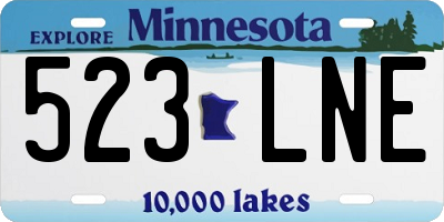 MN license plate 523LNE