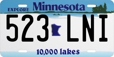 MN license plate 523LNI