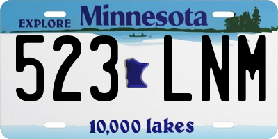 MN license plate 523LNM