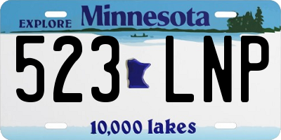 MN license plate 523LNP
