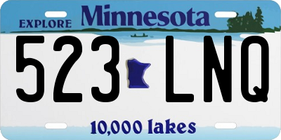 MN license plate 523LNQ