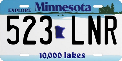 MN license plate 523LNR