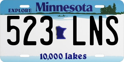MN license plate 523LNS