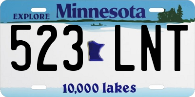 MN license plate 523LNT