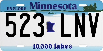 MN license plate 523LNV