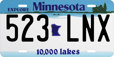 MN license plate 523LNX