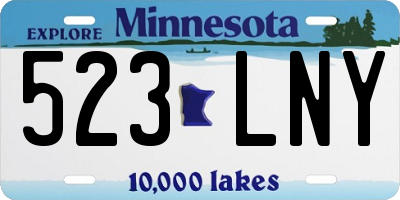 MN license plate 523LNY