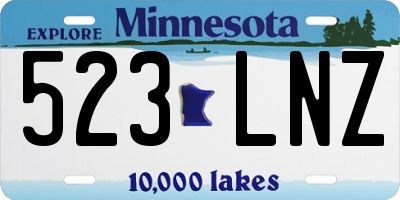 MN license plate 523LNZ