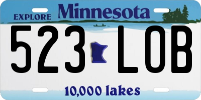 MN license plate 523LOB