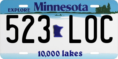MN license plate 523LOC