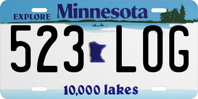 MN license plate 523LOG