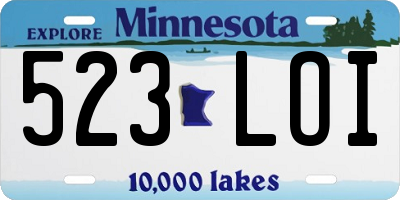 MN license plate 523LOI