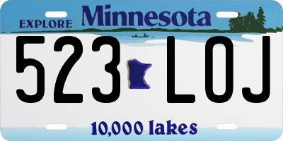 MN license plate 523LOJ