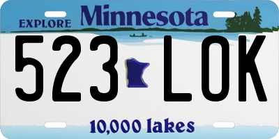 MN license plate 523LOK