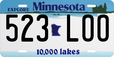 MN license plate 523LOO