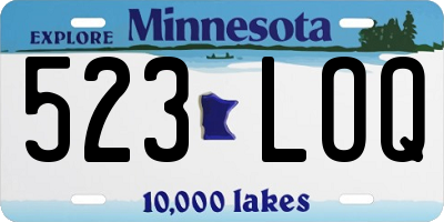 MN license plate 523LOQ
