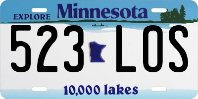 MN license plate 523LOS