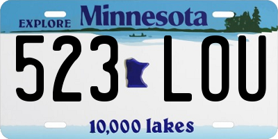 MN license plate 523LOU