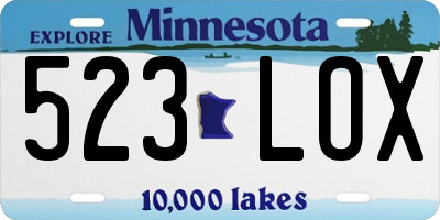 MN license plate 523LOX