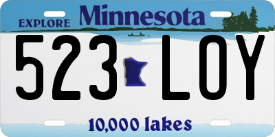 MN license plate 523LOY