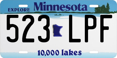 MN license plate 523LPF