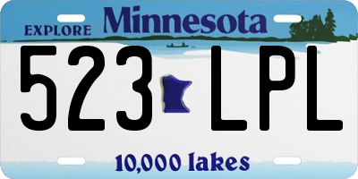 MN license plate 523LPL